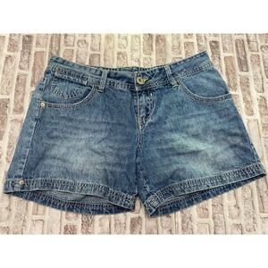 UnionBay Low Rise Denim Shorts Med Wash Size 13 Carpenter VTG Y2K